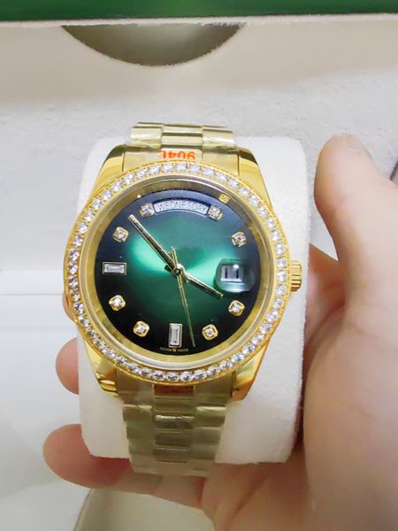 original box certificate 18k gold president male watches day date diamonds green dial watch men stainless diamond bezel automatic wristwatch, Slivery;brown
original box certificate 18k gold president male watches day date diamonds green dial watch men stainless diamond bezel automatic wristwatch, Slivery;brown