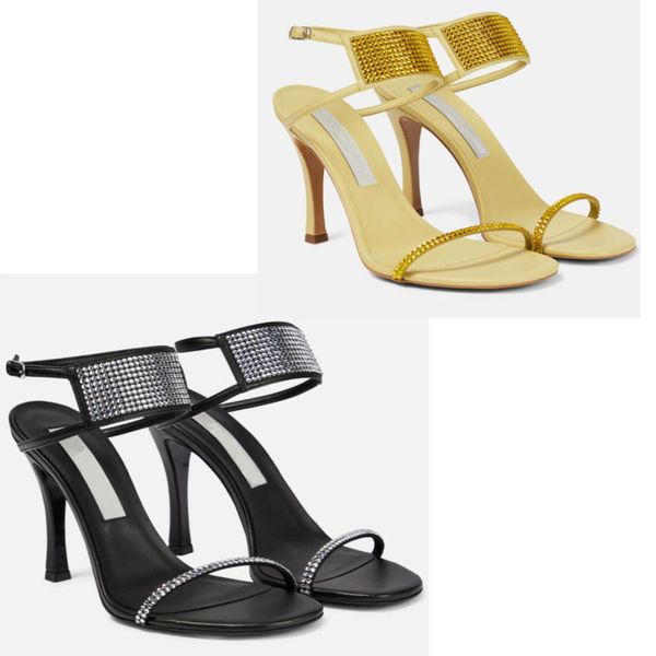 summer women's sandals fashion brand mccartney leather inlaid with light absorbing crystal 100mm stiletto shoes elegant women's ev, Black
summer women's sandals fashion brand mccartney leather inlaid with light absorbing crystal 100mm stiletto shoes elegant women's ev, Black