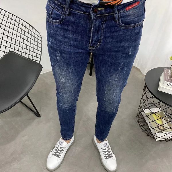 men's jeans autumn winter sticker dark blue slim fit cropped jeans men's small feet no iron spirit guy stretch pencil denim design
men's jeans autumn winter sticker dark blue slim fit cropped jeans men's small feet no iron spirit guy stretch pencil denim design