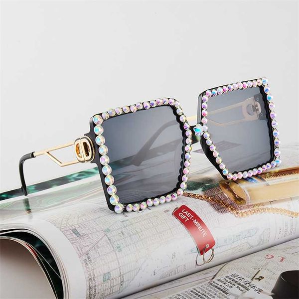 sunglasses 2023 new new trend with diamond, White;black