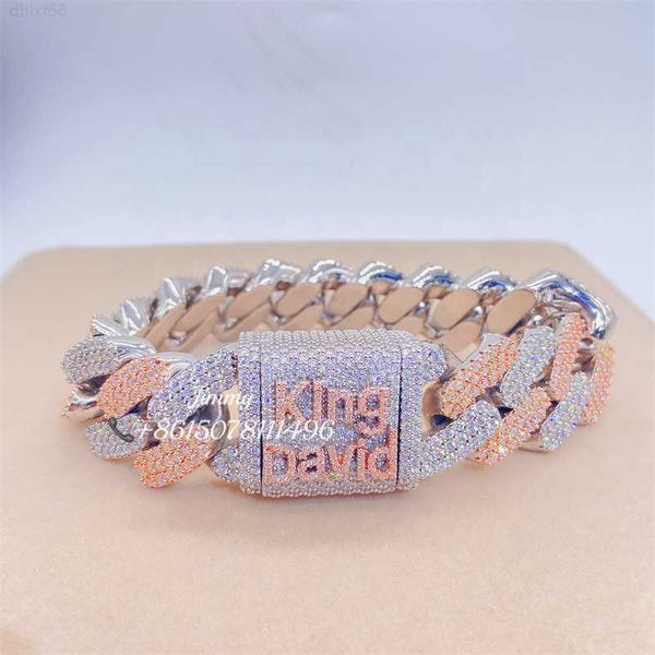 customized 23mm three row heavy iced out jewelry bust down moissanite diamonds cuban link bracelet, Silver
customized 23mm three row heavy iced out jewelry bust down moissanite diamonds cuban link bracelet, Silver