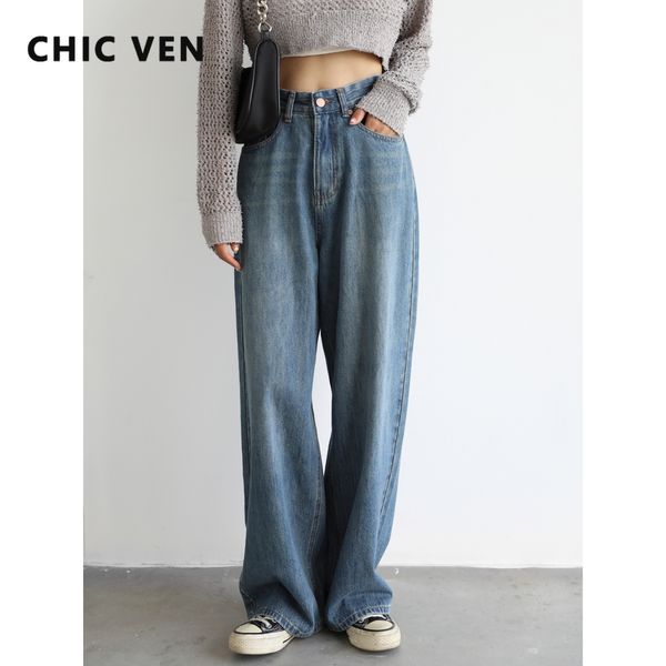 womens jeans chic ven denim pants blue wide leg cotton high waist casual loose trousers office ladies woman spring autumn 230313
womens jeans chic ven denim pants blue wide leg cotton high waist casual loose trousers office ladies woman spring autumn 230313