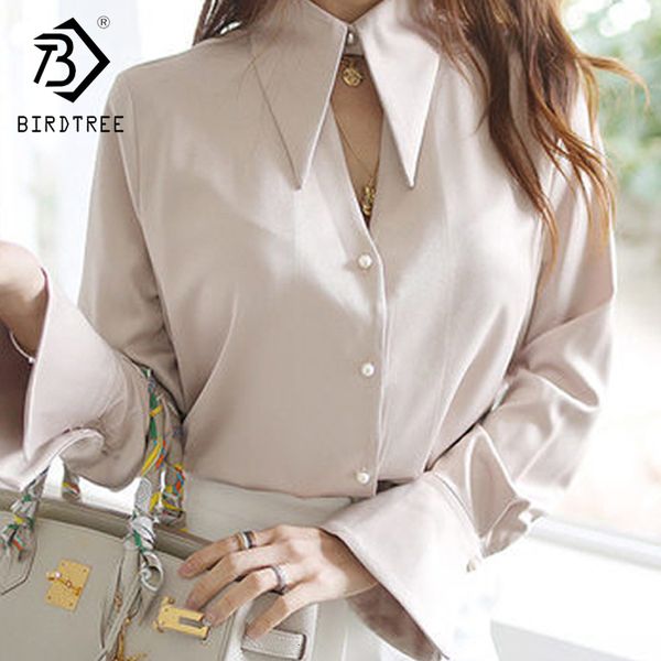 women's blouses shirts spring women chiffon v neck long sleeve office career shirts fashion casual trumpet sleeve blouses t9d204m 2303, White
women's blouses shirts spring women chiffon v neck long sleeve office career shirts fashion casual trumpet sleeve blouses t9d204m 2303, White
