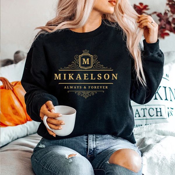 women's hoodies sweatshirts mikaelson and forever sweatshirt original hoodie mystic falls jumper diaries tvd crewneck 230311, Black
women's hoodies sweatshirts mikaelson and forever sweatshirt original hoodie mystic falls jumper diaries tvd crewneck 230311, Black