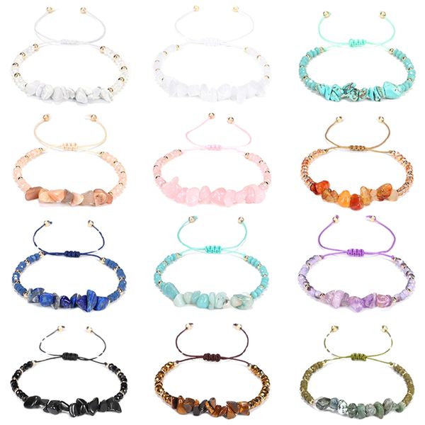fashion jewelry amethyst rose quartz hand-woven bracelet color irregular broken stone bead mixed bracelet adjustable, Black
fashion jewelry amethyst rose quartz hand-woven bracelet color irregular broken stone bead mixed bracelet adjustable, Black