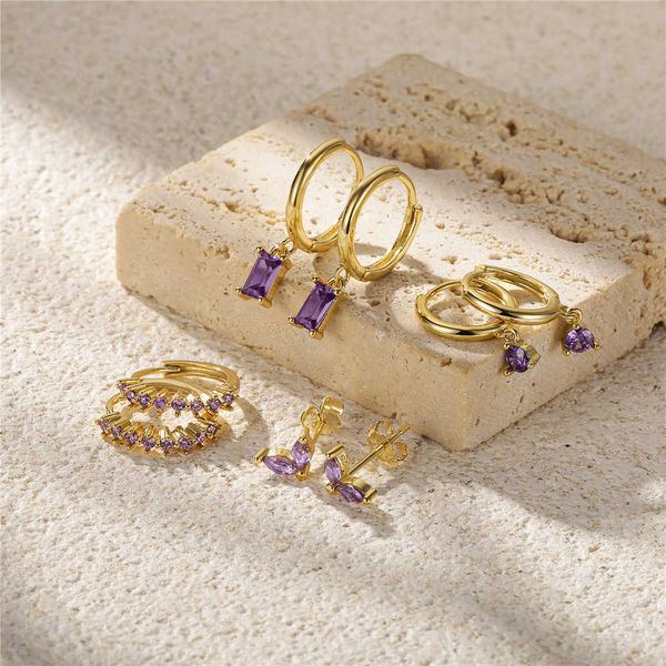 charm pendientes mujer 925 sterling silver stud earring korean romantic purple zircon circle earring for women couples wedding jewerly aa230, Golden
charm pendientes mujer 925 sterling silver stud earring korean romantic purple zircon circle earring for women couples wedding jewerly aa230, Golden