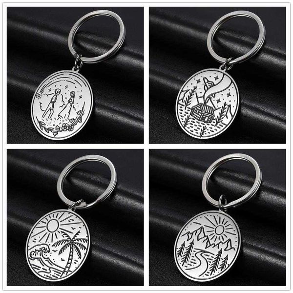 keychains teamer scenery landsce key chain finder stainless steel r sea mountain charm keyring holder pendant for to bag l230314, Silver
keychains teamer scenery landsce key chain finder stainless steel r sea mountain charm keyring holder pendant for to bag l230314, Silver