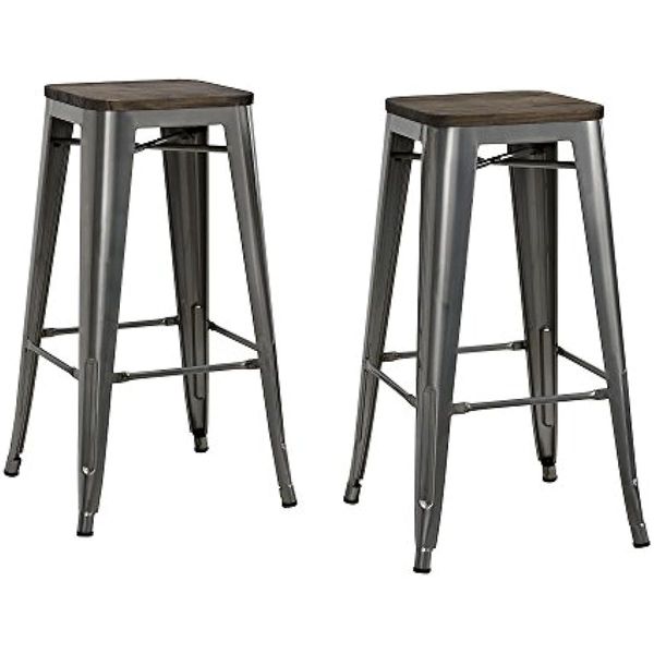 dhp fusion metal backless 30 bar stool with wood seat distressed metal finish for industrial appeal set of two antique gun metal
dhp fusion metal backless 30 bar stool with wood seat distressed metal finish for industrial appeal set of two antique gun metal