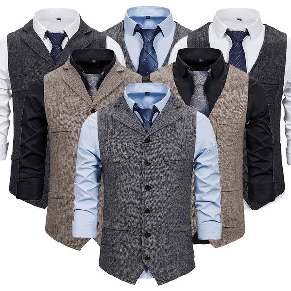 mens vests mens suit vest brown wool tweed business waistcoat jacket casual slim fit gilet homme vests for groosmen man wedding 230313, Black;white
mens vests mens suit vest brown wool tweed business waistcoat jacket casual slim fit gilet homme vests for groosmen man wedding 230313, Black;white