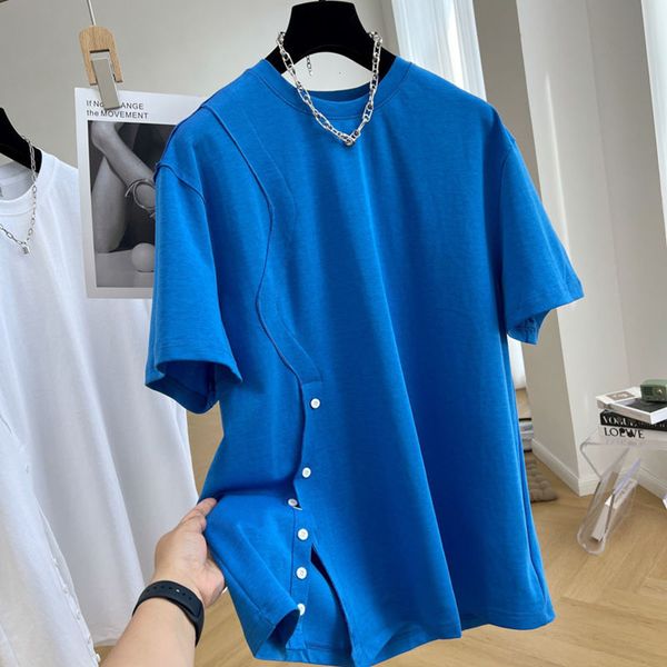 women's t-shirt cotton casual splicing split pure solid o neck short sleeve t-shirt women's summer loose tees 230314, White
women's t-shirt cotton casual splicing split pure solid o neck short sleeve t-shirt women's summer loose tees 230314, White
