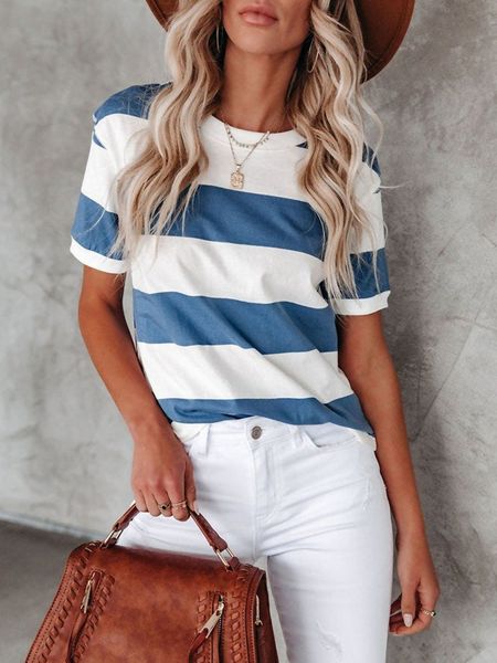women's t-shirt fashion striped t shirt summer short sleeve women casual o neck white blue tees korean simple basic t-shirts streetwea
women's t-shirt fashion striped t shirt summer short sleeve women casual o neck white blue tees korean simple basic t-shirts streetwea