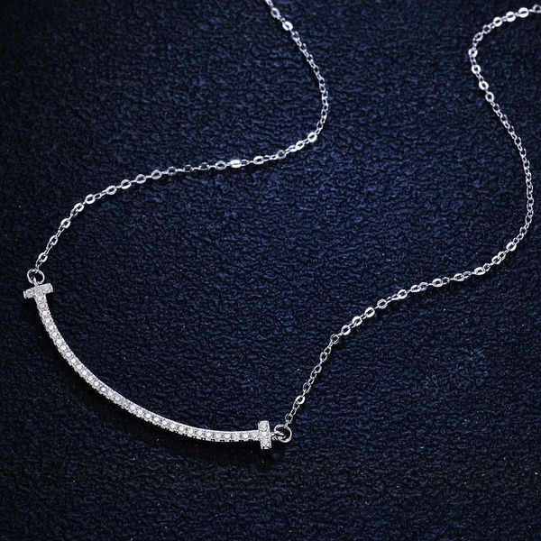 ple9 designer 925 sterling silver pendant 1 kela mozanne diamond necklace women's fashion t home smile collar chain, Black
ple9 designer 925 sterling silver pendant 1 kela mozanne diamond necklace women's fashion t home smile collar chain, Black