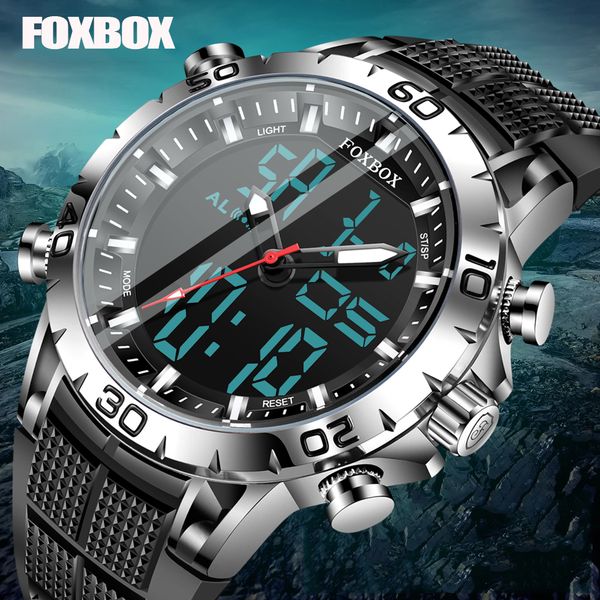 wristwatches foxbox mens watches sports brand luxury dual display quartz watch men military waterproof clock digital electronic watchbox 230, Slivery;brown
wristwatches foxbox mens watches sports brand luxury dual display quartz watch men military waterproof clock digital electronic watchbox 230, Slivery;brown