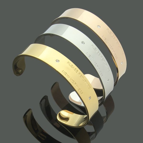 3 colors women designer bangles two drill wide face openings luxury brand couple bracelets without box, Black
3 colors women designer bangles two drill wide face openings luxury brand couple bracelets without box, Black