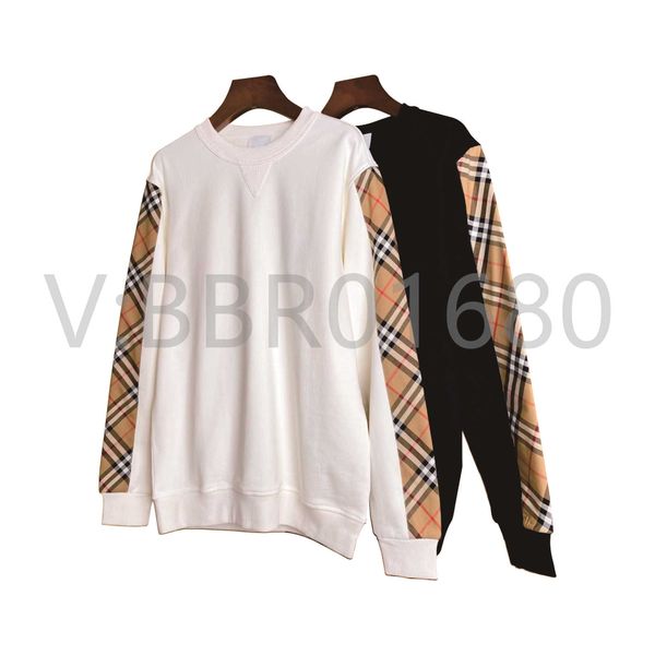 correct of urbry luxury designer high version b classic sleeve plaid patchwork pullover loose casual couple top, Black
correct of urbry luxury designer high version b classic sleeve plaid patchwork pullover loose casual couple top, Black