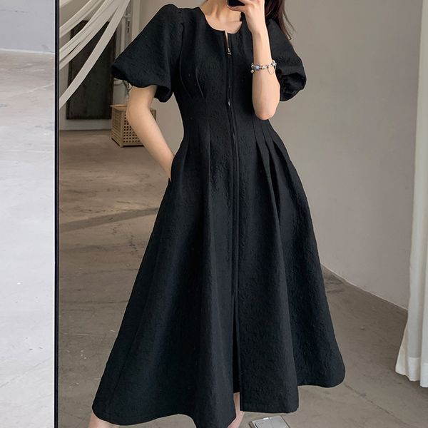 party dresses 4xl elegant dress for women black long puff sleeve zipper a line party club white midi dress plus size summer vestidos 230314, White;black
party dresses 4xl elegant dress for women black long puff sleeve zipper a line party club white midi dress plus size summer vestidos 230314, White;black