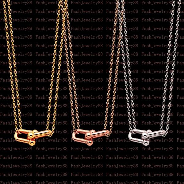 horseshoe designer necklace clasp u chain double necklace bracelet fashion luxury earrings women wedding jewelry accessories with box, Black
horseshoe designer necklace clasp u chain double necklace bracelet fashion luxury earrings women wedding jewelry accessories with box, Black
