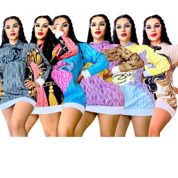 j2784 casual ladies hooded sweater dress fashion multi-color designer printed long-sleeved classic dress, Black;gray
j2784 casual ladies hooded sweater dress fashion multi-color designer printed long-sleeved classic dress, Black;gray