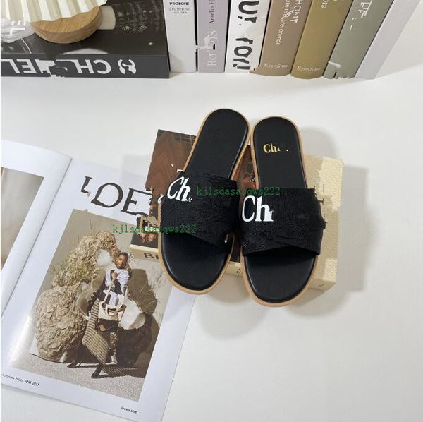 new cross woven roman slippers woody sandals pearl print slide summer wide flat lady canvas sandals luxurys designers slipper, Black
new cross woven roman slippers woody sandals pearl print slide summer wide flat lady canvas sandals luxurys designers slipper, Black