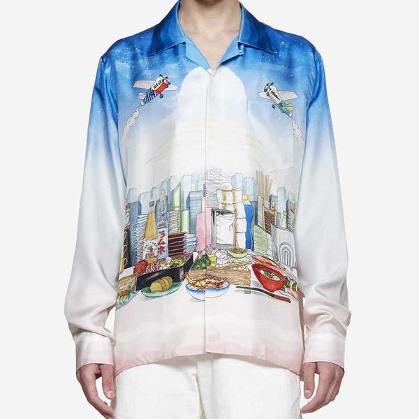 23ss new casablanca designer fashion classic men and women silk casual shirt temperament vertical sense gradient printed silk shirt thin lon, White;black
23ss new casablanca designer fashion classic men and women silk casual shirt temperament vertical sense gradient printed silk shirt thin lon, White;black