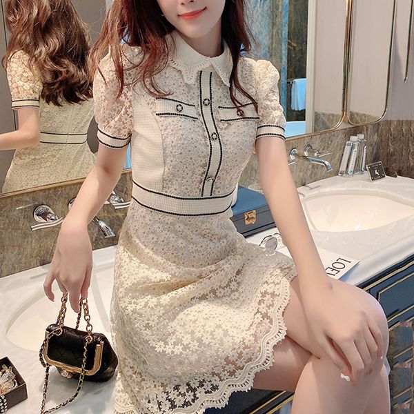 party dresses summer hollow out white lace dress women streetwear short sleeve polo mini dress office lady party dresses vestidos 230314, White;black
party dresses summer hollow out white lace dress women streetwear short sleeve polo mini dress office lady party dresses vestidos 230314, White;black