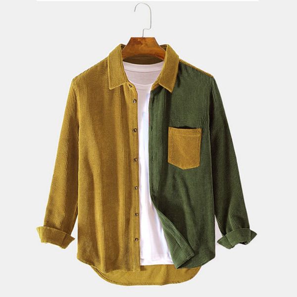 men's casual shirts harajuku mens corduroy shirt fashion color block panel stitching casual long sleeve shirts premium for male clothin, White;black
men's casual shirts harajuku mens corduroy shirt fashion color block panel stitching casual long sleeve shirts premium for male clothin, White;black