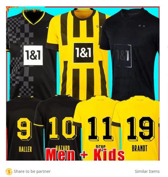 22 23 110 th soccer jerseys borussia haaland kamara haller 2022 2023 home away ootball shirt reus bellingham hummels reyna brandt dortmund m, Black;yellow
22 23 110 th soccer jerseys borussia haaland kamara haller 2022 2023 home away ootball shirt reus bellingham hummels reyna brandt dortmund m, Black;yellow