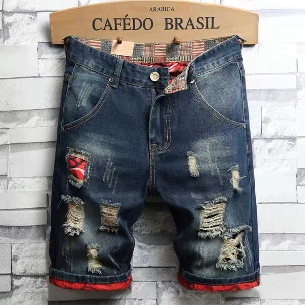men's shorts retro style ripped denim summer fashion casual hole patch jean male brand clothes 230314, White;black
men's shorts retro style ripped denim summer fashion casual hole patch jean male brand clothes 230314, White;black