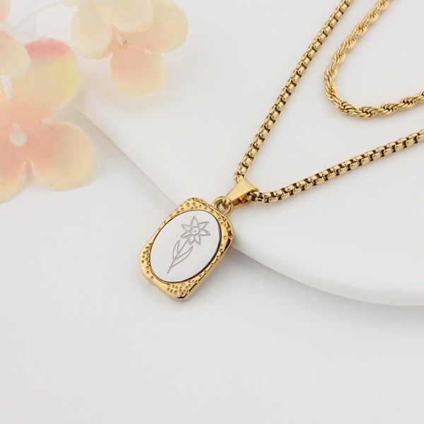 fashion december flower titanium steel necklace magic mirror square pendant double-layer combination laplace chain, Silver
fashion december flower titanium steel necklace magic mirror square pendant double-layer combination laplace chain, Silver