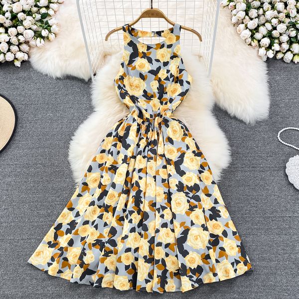 2023 summer goddess model round neck dress with open back and waist slim sleeveless a-line poached dress elegant swing long dress, Black;gray
2023 summer goddess model round neck dress with open back and waist slim sleeveless a-line poached dress elegant swing long dress, Black;gray