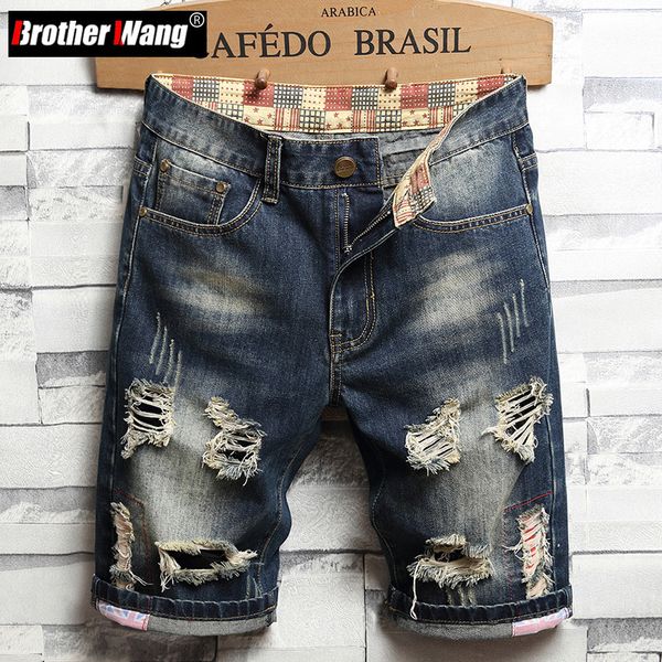 men's shorts ripped short jeans summer fashion streetwear slim fit vintage denim male brand clothing 230314, White;black
men's shorts ripped short jeans summer fashion streetwear slim fit vintage denim male brand clothing 230314, White;black