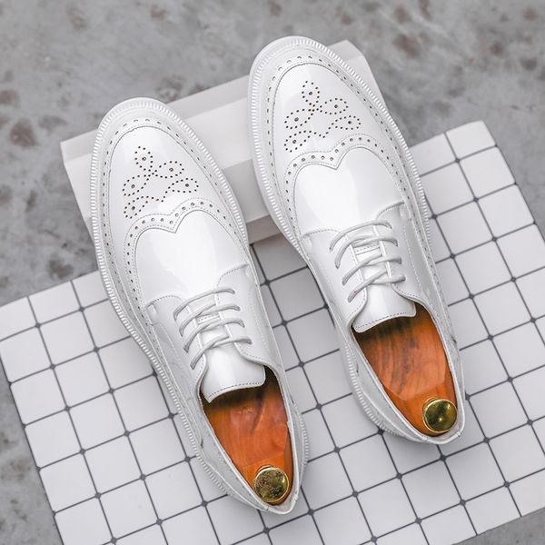 men derby shoes white dress men business patent leather men shoes party flat shoes classic formal fashion leather shoes leisure, Black;white
men derby shoes white dress men business patent leather men shoes party flat shoes classic formal fashion leather shoes leisure, Black;white