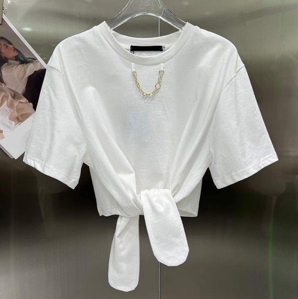 men womens t-shirt designer classic letter short summer lady short sleeve fashion with chain decoration, White
men womens t-shirt designer classic letter short summer lady short sleeve fashion with chain decoration, White