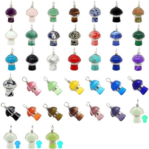 lots copper wire wrap mushroom charms natural stone quartz crystal amethysts tiger eye pendant for necklaces earrings jewelry making, Bronze;silver
lots copper wire wrap mushroom charms natural stone quartz crystal amethysts tiger eye pendant for necklaces earrings jewelry making, Bronze;silver