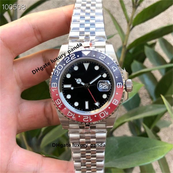 luxury automatic mechanical watch 40mm gmt 2813 movement men's watches 904l sapphire glass ceramic ice blue luminous waterproof watch-1, Slivery;brown
luxury automatic mechanical watch 40mm gmt 2813 movement men's watches 904l sapphire glass ceramic ice blue luminous waterproof watch-1, Slivery;brown