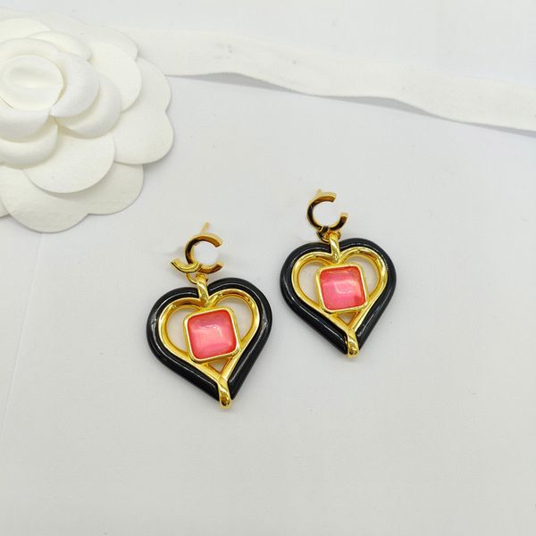 2023 luxury quality charm drop earring with black and pink color in 18k gold plated have box stamp ps7596a, Golden
2023 luxury quality charm drop earring with black and pink color in 18k gold plated have box stamp ps7596a, Golden