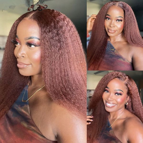 fashion new reddish brown kinky straight wigs for black women hd lace pre plucked remy human hair 13x4 transparent lace front wig 130%densit, Black;brown
fashion new reddish brown kinky straight wigs for black women hd lace pre plucked remy human hair 13x4 transparent lace front wig 130%densit, Black;brown