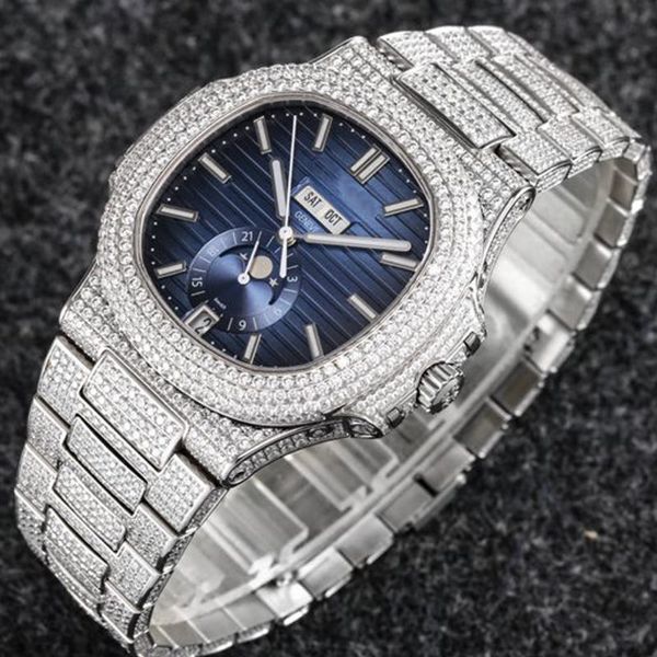 2023 swarovski diamonds watch men iced out watches blue dial mechanical self-winding eta movement luxury watch sapphire glass wristwatches w, Slivery;brown
2023 swarovski diamonds watch men iced out watches blue dial mechanical self-winding eta movement luxury watch sapphire glass wristwatches w, Slivery;brown