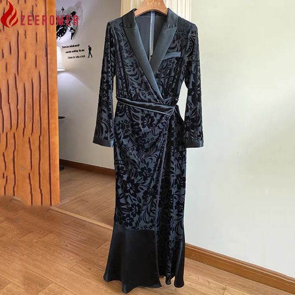 party dresses autumn dress woman elegant black flocked print luxury high waist lace up midi long fishtail vintage dress 230314, White;black
party dresses autumn dress woman elegant black flocked print luxury high waist lace up midi long fishtail vintage dress 230314, White;black