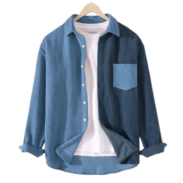 men's casual shirts blue brown button up mens shirts retro corduroy jacket men vintage style japanese retro loose casual patchwork shir, White;black
men's casual shirts blue brown button up mens shirts retro corduroy jacket men vintage style japanese retro loose casual patchwork shir, White;black