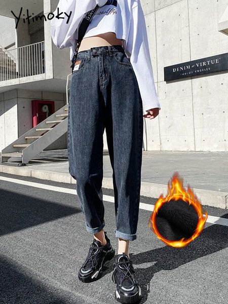 women's jeans yitimoky fleece jeans woman thicken elastic waist stretch high waist winter warm jeans lady vintage denim slim harem pant, Blue
women's jeans yitimoky fleece jeans woman thicken elastic waist stretch high waist winter warm jeans lady vintage denim slim harem pant, Blue