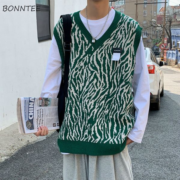 men s vests men sweater vest zebra striped loose knitted sweaters male all match ins chic fashion casual v neck korean style streetwear soft, Black;white
men s vests men sweater vest zebra striped loose knitted sweaters male all match ins chic fashion casual v neck korean style streetwear soft, Black;white