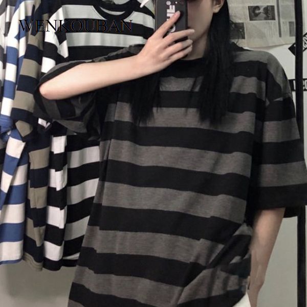 women's t-shirt striped tee shirt women summer casual loose t shirt short sleeve tee female streetwear basic o-neck hipster women 23031, White
women's t-shirt striped tee shirt women summer casual loose t shirt short sleeve tee female streetwear basic o-neck hipster women 23031, White