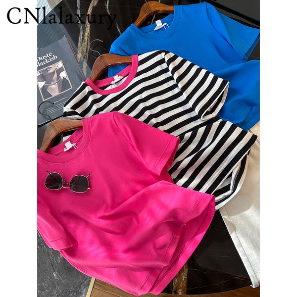 women's t-shirt cnlalaxury spring summer women's color casual striped t-shirt short sleeve crewneck simple style 230314, White
women's t-shirt cnlalaxury spring summer women's color casual striped t-shirt short sleeve crewneck simple style 230314, White