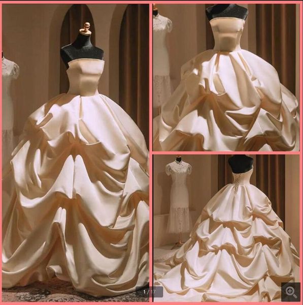 2023 real p white satin ball gown pick-ups wedding dress strapless sweetheart gothic princess puffy tube bridal gowns plus size corset vinta
2023 real p white satin ball gown pick-ups wedding dress strapless sweetheart gothic princess puffy tube bridal gowns plus size corset vinta