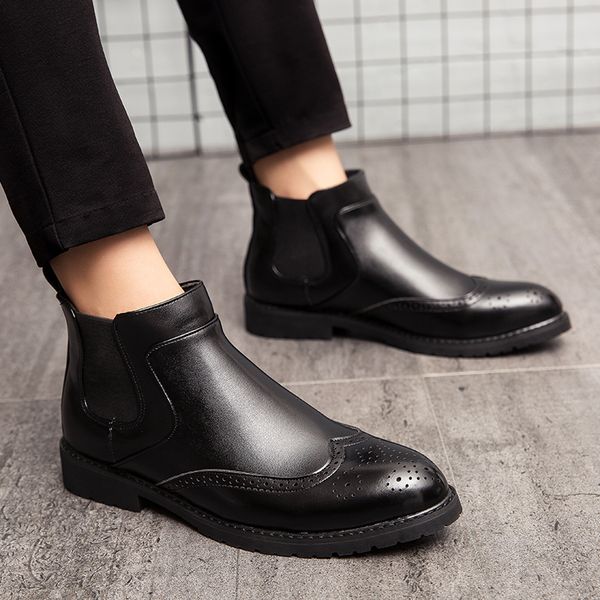 brogue pointed leather shoes men boots winter formal leather oxfords boots shoes dress business boots men chelsea design shoe, Black;white
brogue pointed leather shoes men boots winter formal leather oxfords boots shoes dress business boots men chelsea design shoe, Black;white
