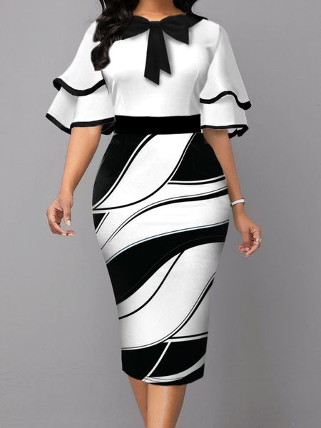 party dresses bodycon print dresses for women black and white ruffle sleeve midi robes bowtie package hip elegant slim fit autumn vestido 23, White;black
party dresses bodycon print dresses for women black and white ruffle sleeve midi robes bowtie package hip elegant slim fit autumn vestido 23, White;black