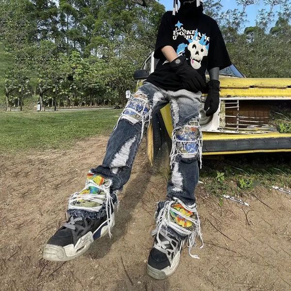 mens jeans embroidery loose patchwork straight wide leg ripped jeans men bleached gradient hip hop color contrast hole hollow out 230313, Blue
mens jeans embroidery loose patchwork straight wide leg ripped jeans men bleached gradient hip hop color contrast hole hollow out 230313, Blue