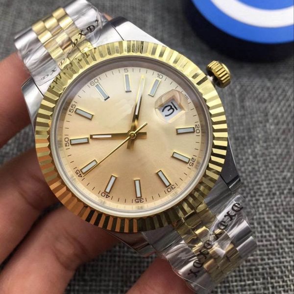 men's watch 41mm automatic date business men luminous 316l stainless steel sport movement watch, Slivery;brown
men's watch 41mm automatic date business men luminous 316l stainless steel sport movement watch, Slivery;brown