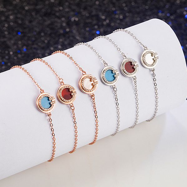 s925 sterling silver chains round brand shape bracelet light luxury everything natural white fritilla agate letter double t net red bracelet, Black
s925 sterling silver chains round brand shape bracelet light luxury everything natural white fritilla agate letter double t net red bracelet, Black